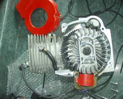 Electric Start Radne Engine showing starter mechanism